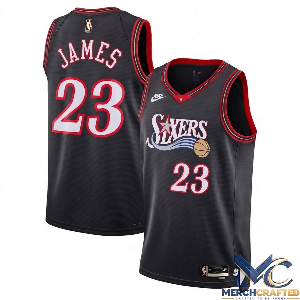 #23 LeBron James Philadelphia 76ers Basketball Jersey