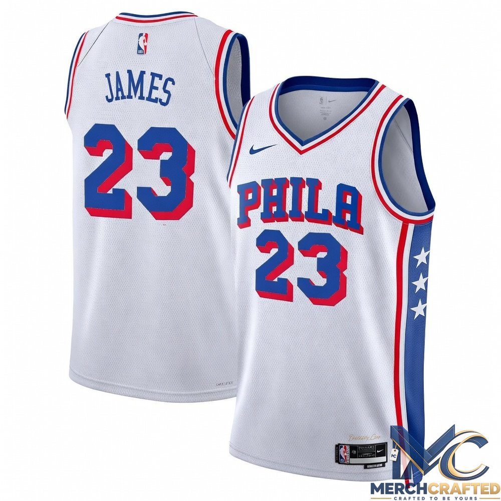 #23 LeBron James Philadelphia 76ers Basketball Jersey