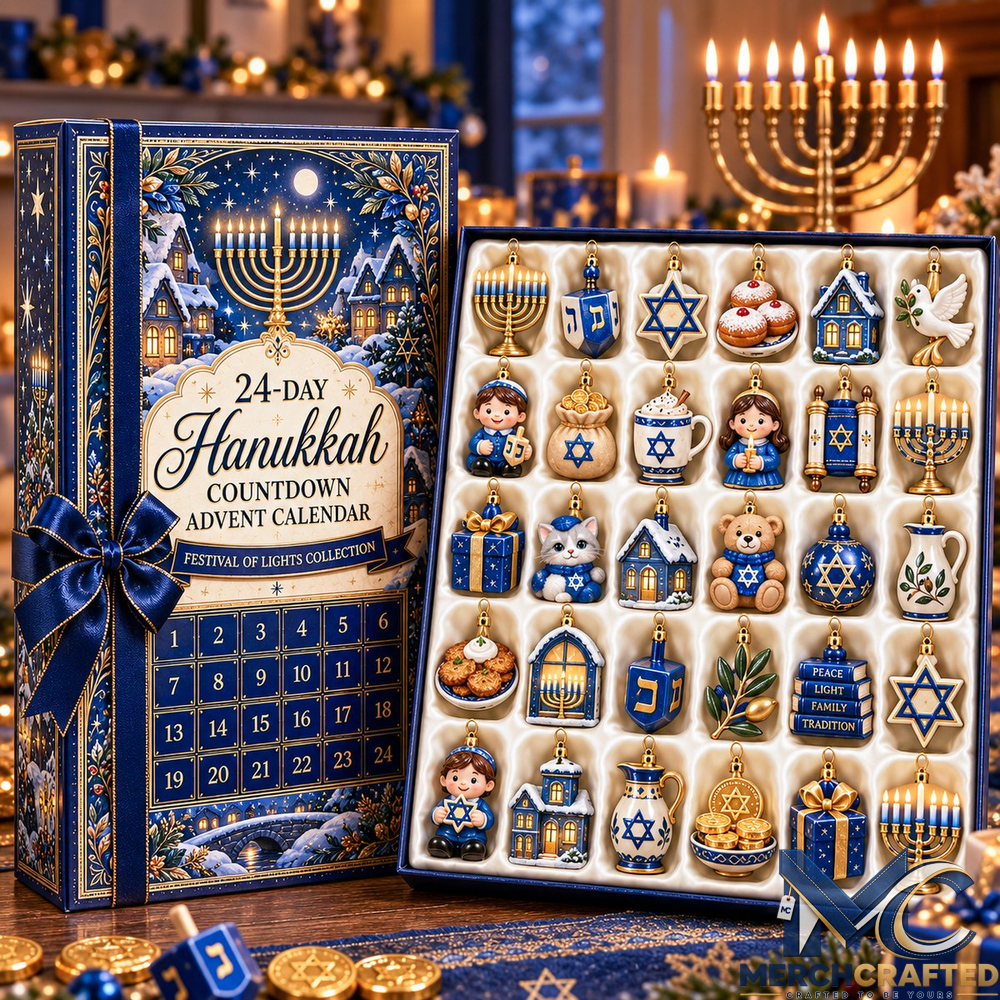 24-Day Hanukkah Countdown Advent Calendar – Festival of Lights Mini Ornaments Limited Edition