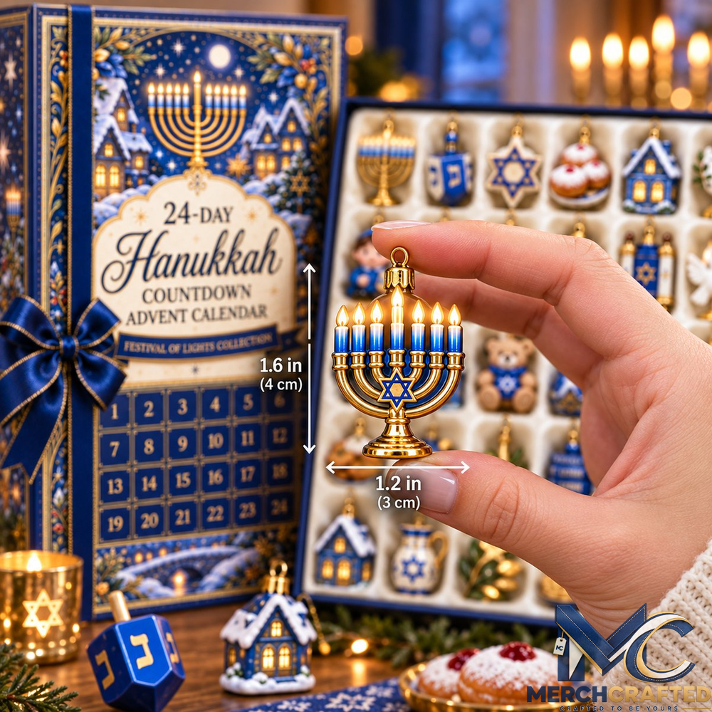 24-Day Hanukkah Countdown Advent Calendar – Festival of Lights Mini Ornaments Limited Edition
