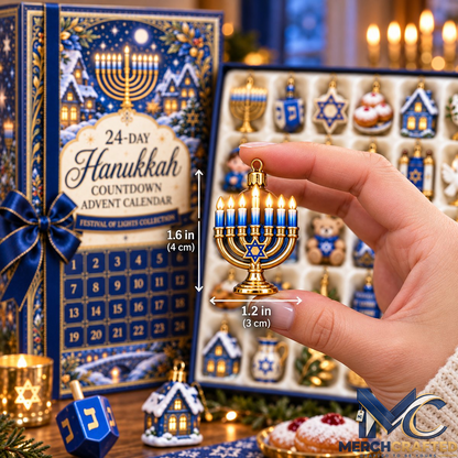 24-Day Hanukkah Countdown Advent Calendar – Festival of Lights Mini Ornaments Limited Edition