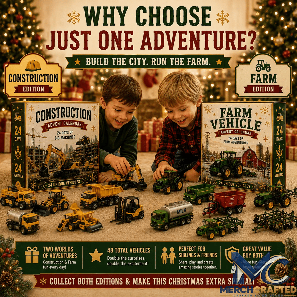 24-Day Farm Vehicle Advent Calendar – 24 Unique Tractors x Farm Machines Limited Edition - Merch Crafted