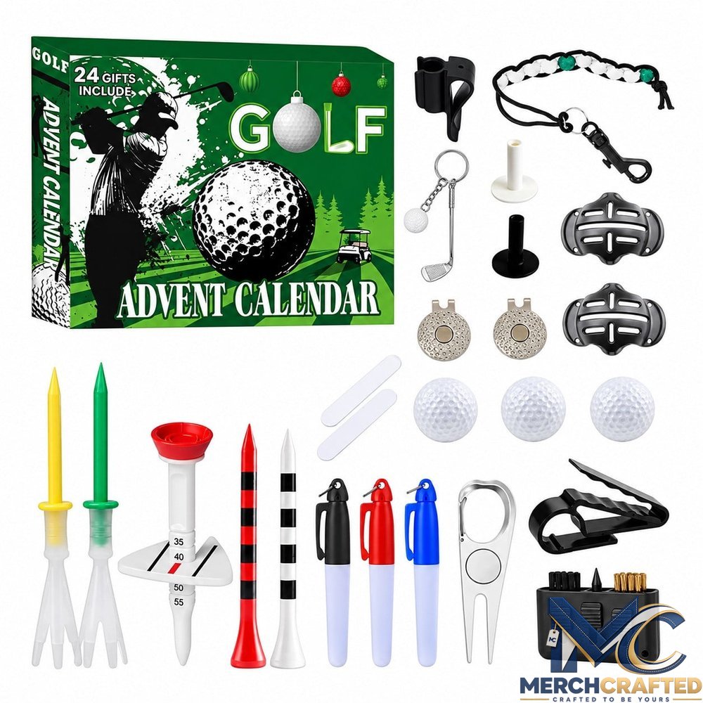 24 Day Golf Advent Calendar Christmas Countdown Gift Set with Golf Accessories for Golf Lovers