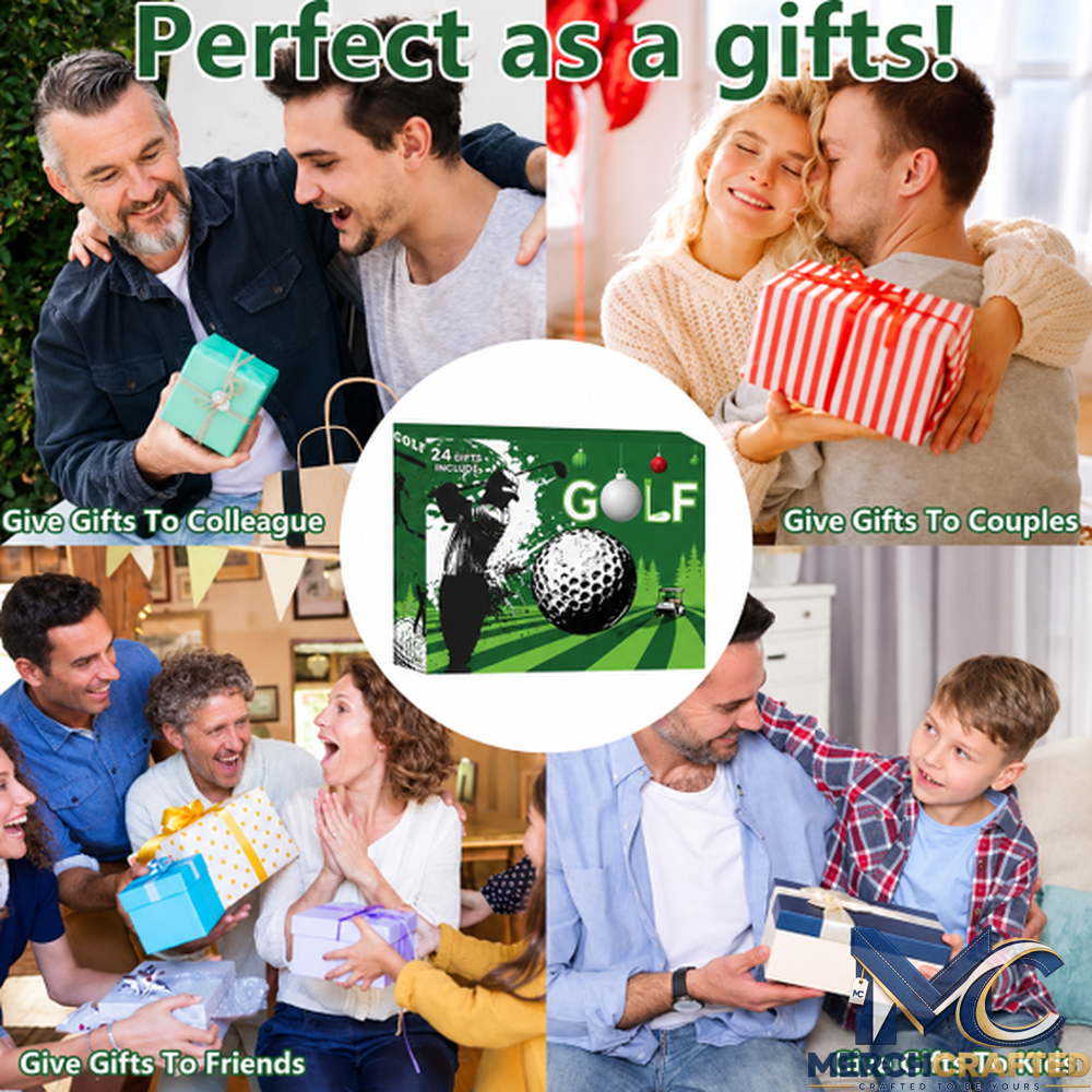 24 Day Golf Advent Calendar Christmas Countdown Gift Set with Golf Accessories for Golf Lovers