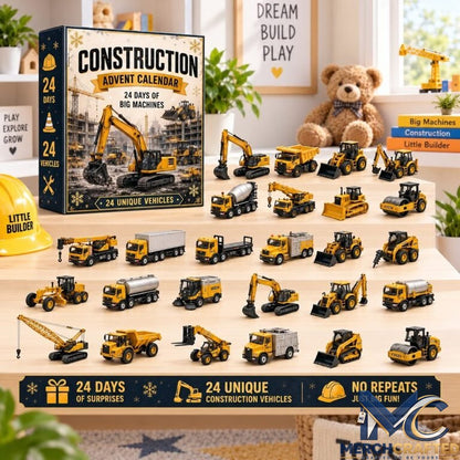 24 Days of Build the Fleet Construction Advent Calendar – 24 Unique Vehicles Big Machines Countdown for Kids
