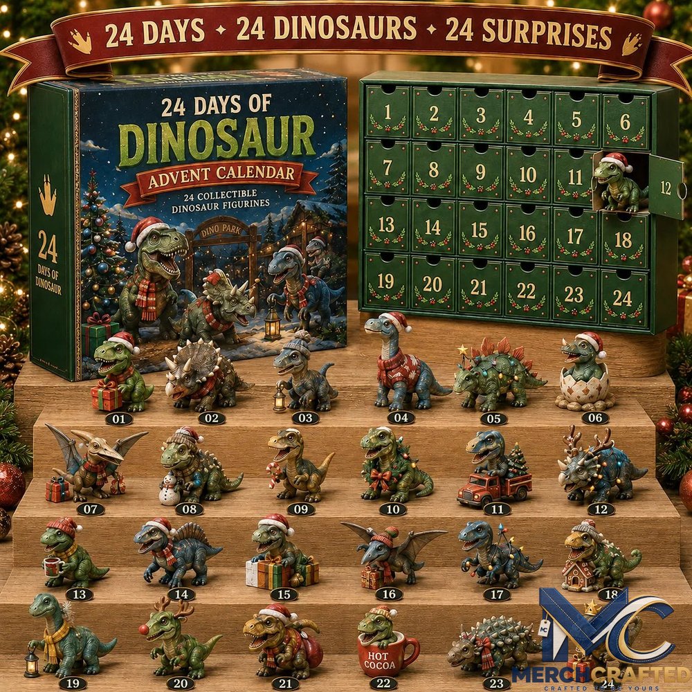24 Days of Dinosaur Christmas - 24 Collectible Dino Figurines And Holiday Surprises Advent Calendar