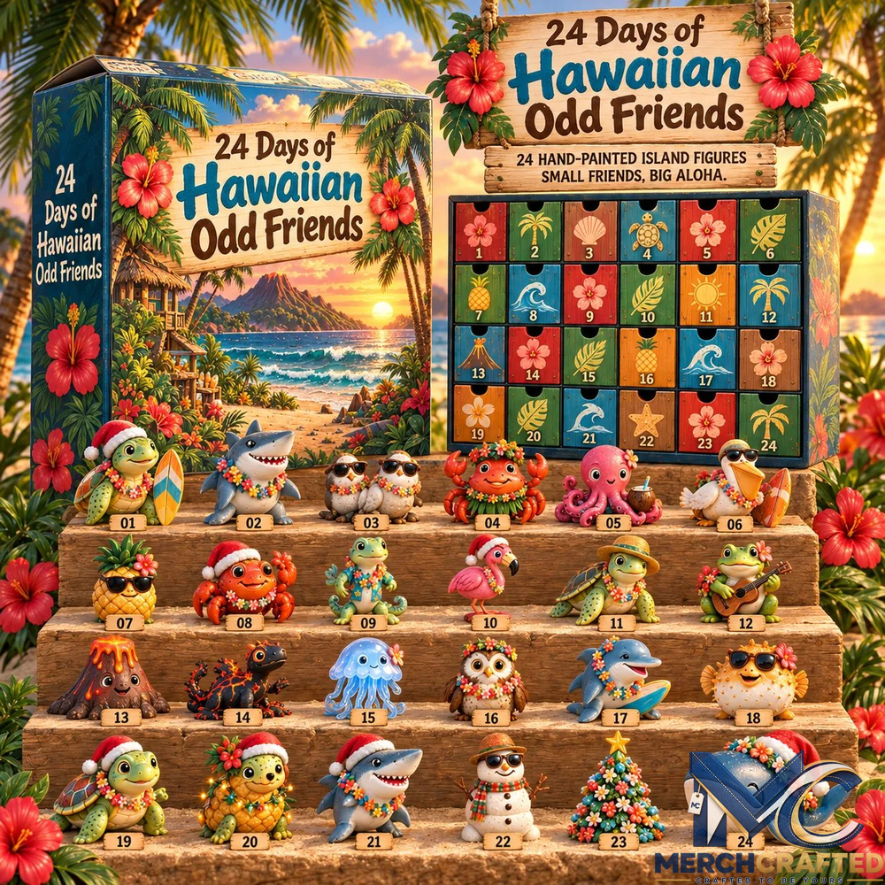 24 Days of Hawaiian Odd Friends Advent Calendar – Collectible Island Mini Figures Countdown for Hawaii Lovers