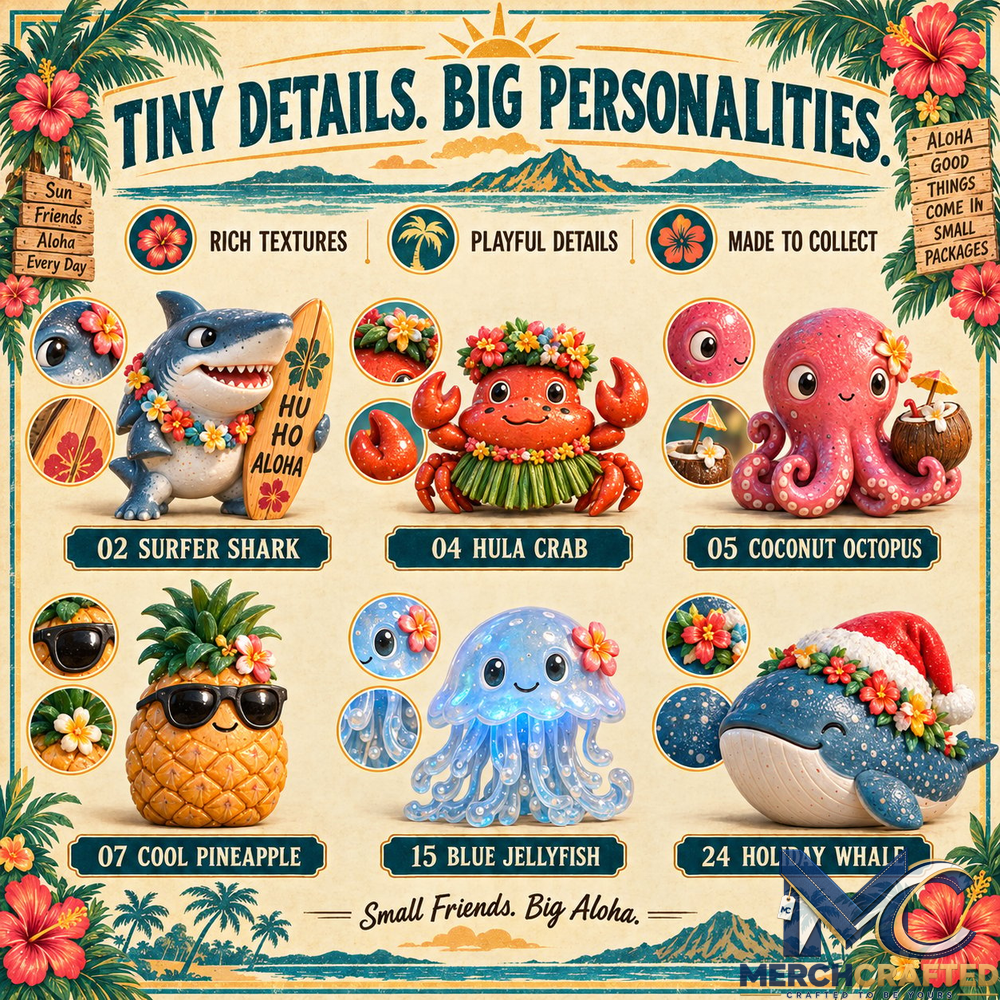 24 Days of Hawaiian Odd Friends Advent Calendar – Collectible Island Mini Figures Countdown for Hawaii Lovers