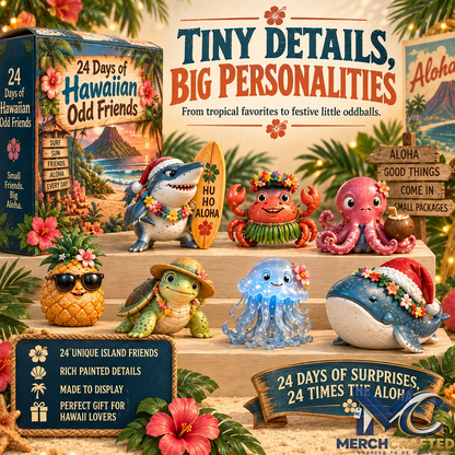24 Days of Hawaiian Odd Friends Advent Calendar – Collectible Island Mini Figures Countdown for Hawaii Lovers