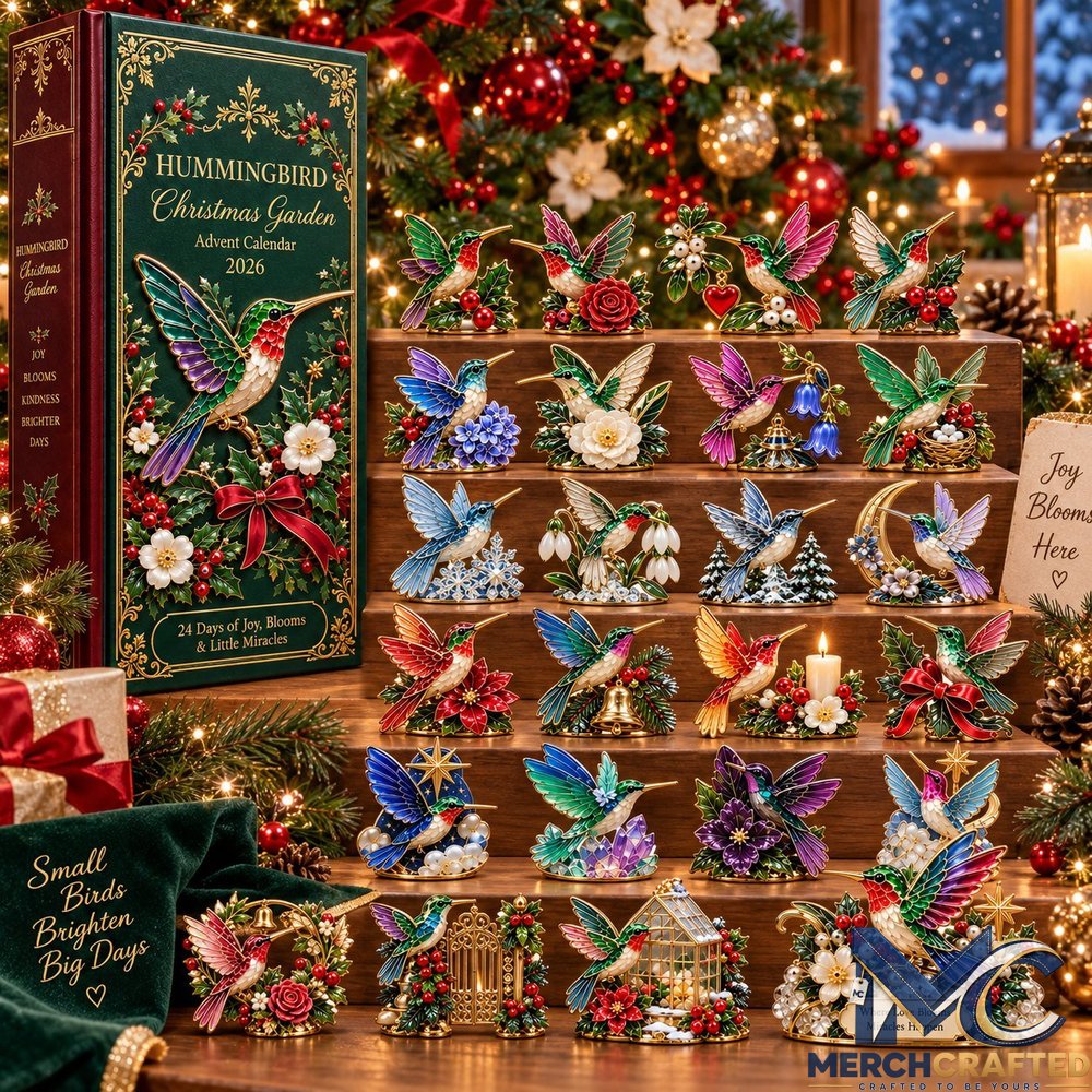 24 Days of Joy in Bloom Hummingbird Christmas Garden Advent Calendar 2026 – Collectible Bird Figurines Countdown