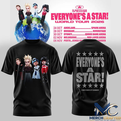 5 Seconds of Summer- EVERYONE’S A STAR! AUS & NZ Tour Limited T-Shirt