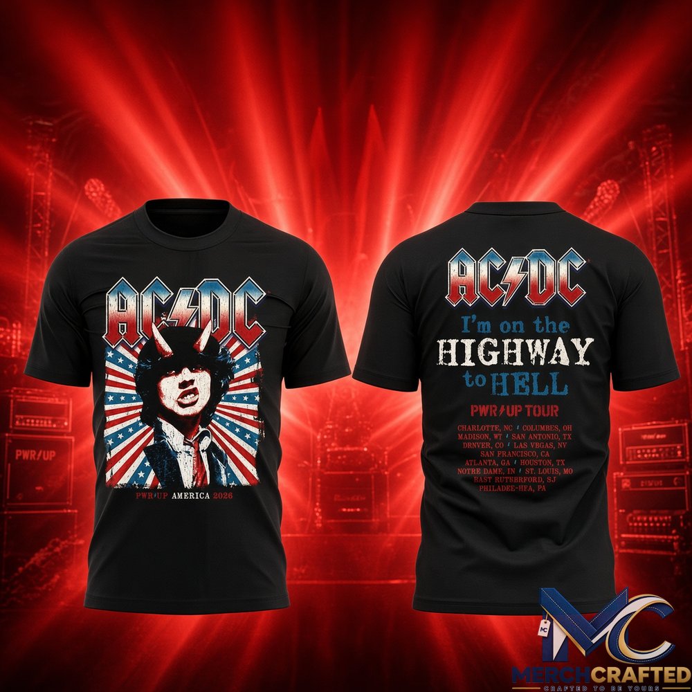 AC DC Power Up Tour 2026 North America Rock Band Concert T Shirt