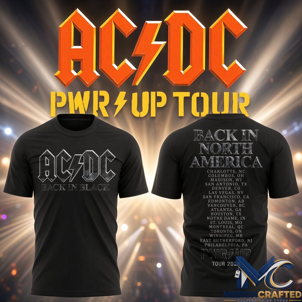 AC DC Power Up Tour 2026 North America Rock Band Concert T Shirt