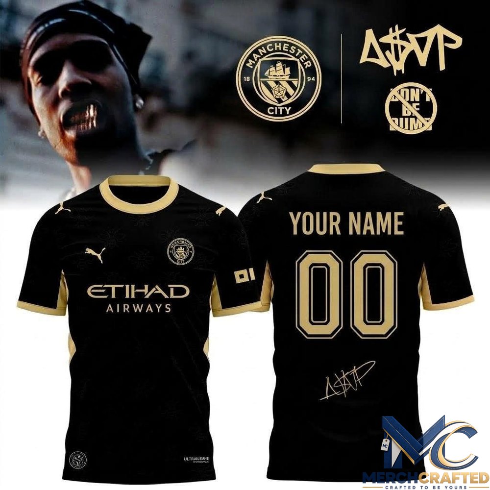 ASAP Rocky Manchester City Black Personalized Shirt