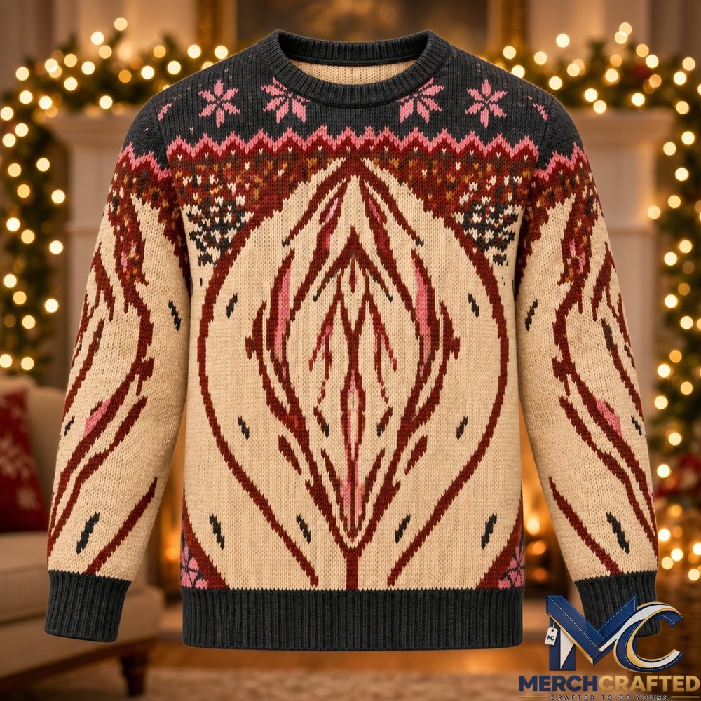 Abstract Feminine Art Christmas Ugly Sweater 2026  Unisex Holiday Knit Sweater