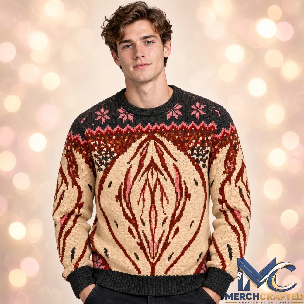 Abstract Feminine Art Christmas Ugly Sweater 2026  Unisex Holiday Knit Sweater