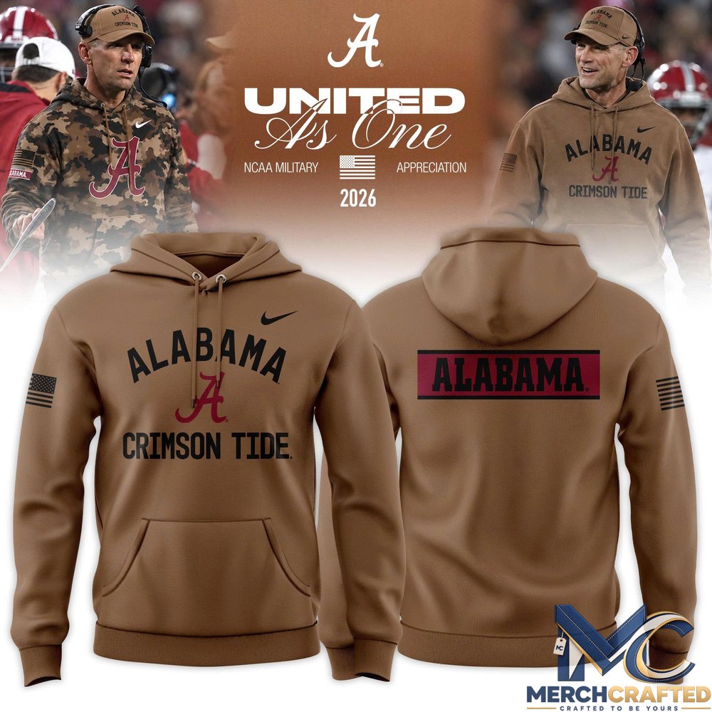 Alabama Crimson Tide 2026 Military Appreciation Brown Hoodie