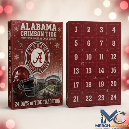 Alabama Crimson Tide NCAA Gridiron Holiday Advent Calendar 2026  24 Days of Tide Tradition Fan Gift