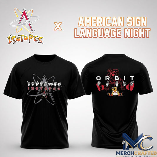 Albuquerque Isotopes American Sign Language Night T-Shirt – Limited Black Tee
