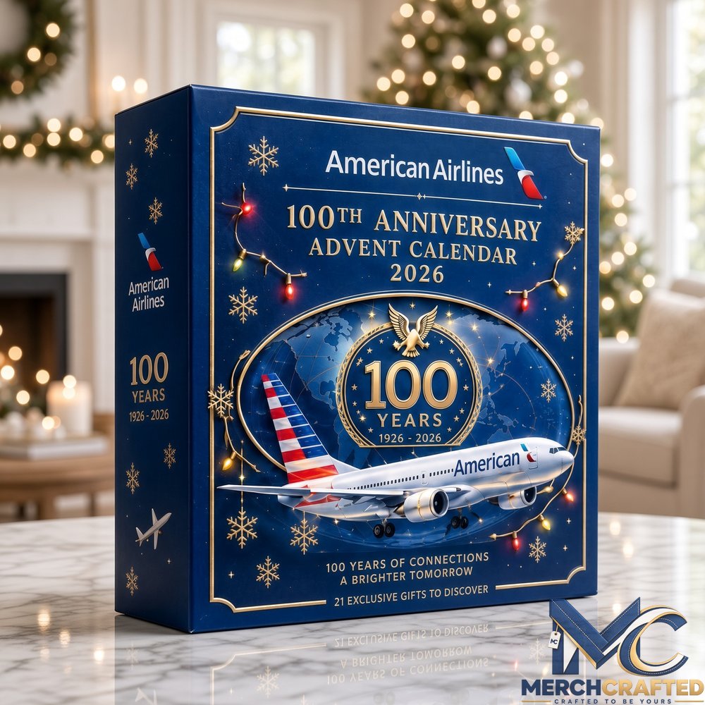 American Airlines 100th Anniversary Advent Calendar 2026  24 Acrylic Airplane Ornaments