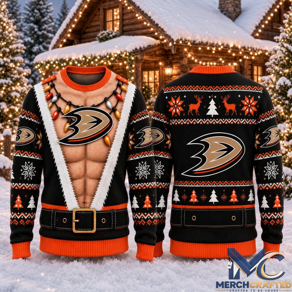 Anaheim Ducks Funny Body 2026 Ugly Christmas Sweater  Hockey Christmas Graphic Sweater for Ducks Fans