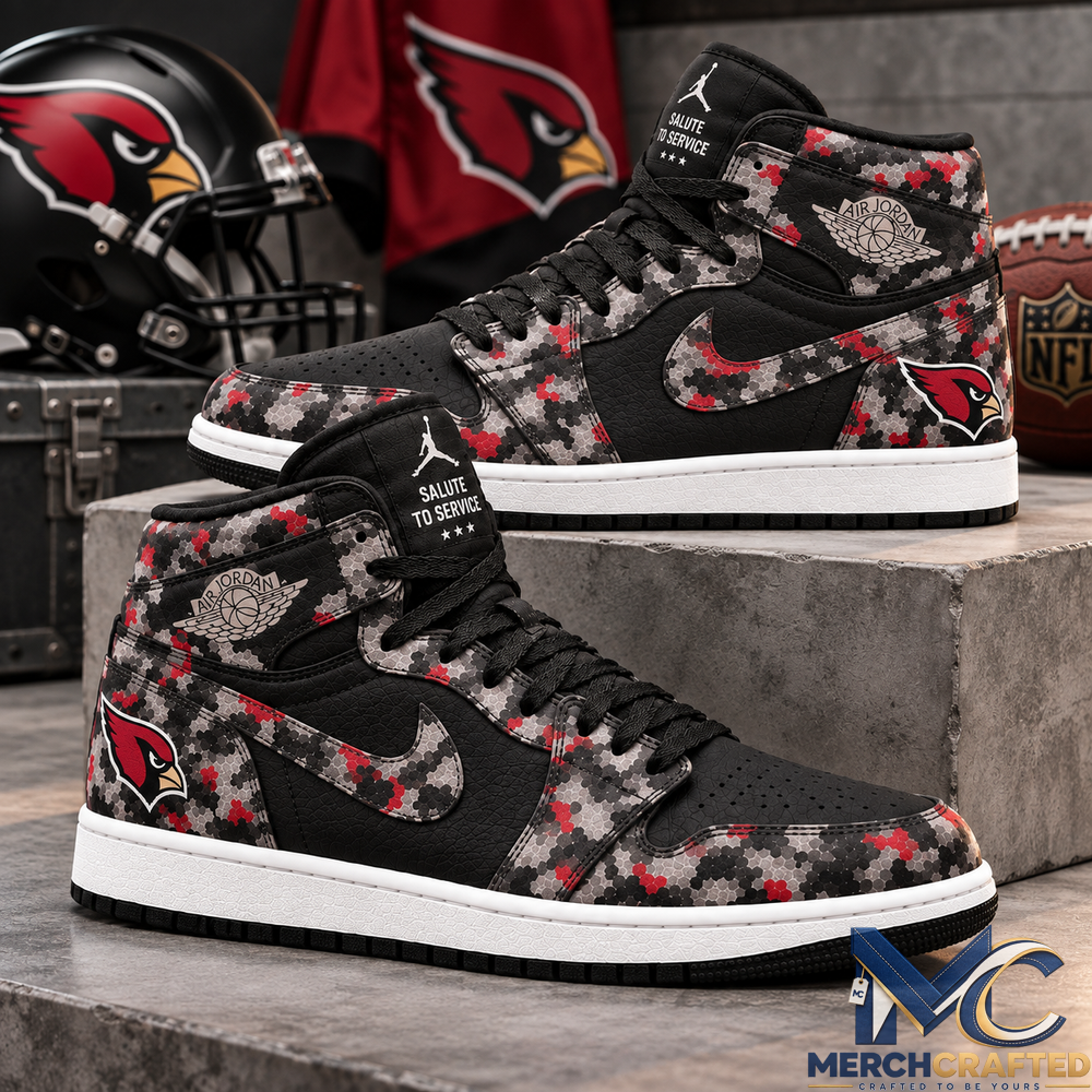 Arizona Cardinals Salute To Service Camo Air Jordan 1 High Top Sneakers