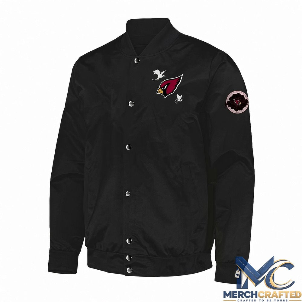 Arizona Cardinals x Fourth Wing Night 2026 Special Black Bomber Jacket