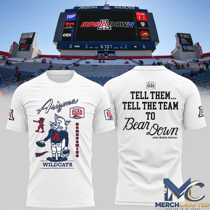 Arizona Wildcats 100 Years Bear Down T-Shirt 1926-2026 Centennial Football Tee