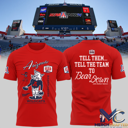 Arizona Wildcats 100 Years Bear Down T-Shirt 1926-2026 Centennial Football Tee