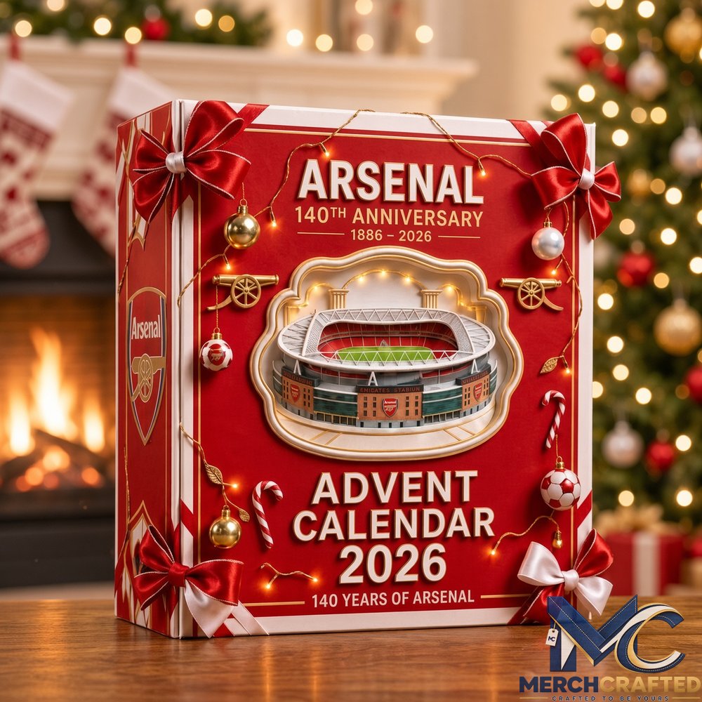 Arsenal 140th Anniversary Advent Calendar 2026  Christmas Ornament Gift Set for Soccer Fans