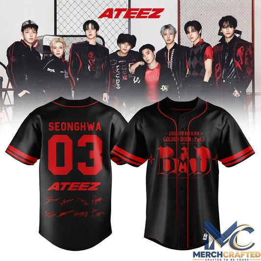 Ateez BAD signed Baseball Jersey