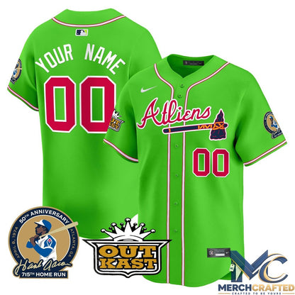 Atlanta Braves Atliens & Hank Aaron Premier Limited Custom Jersey