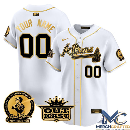 Atlanta Braves Atliens & Hank Aaron Premier Limited Custom Jersey
