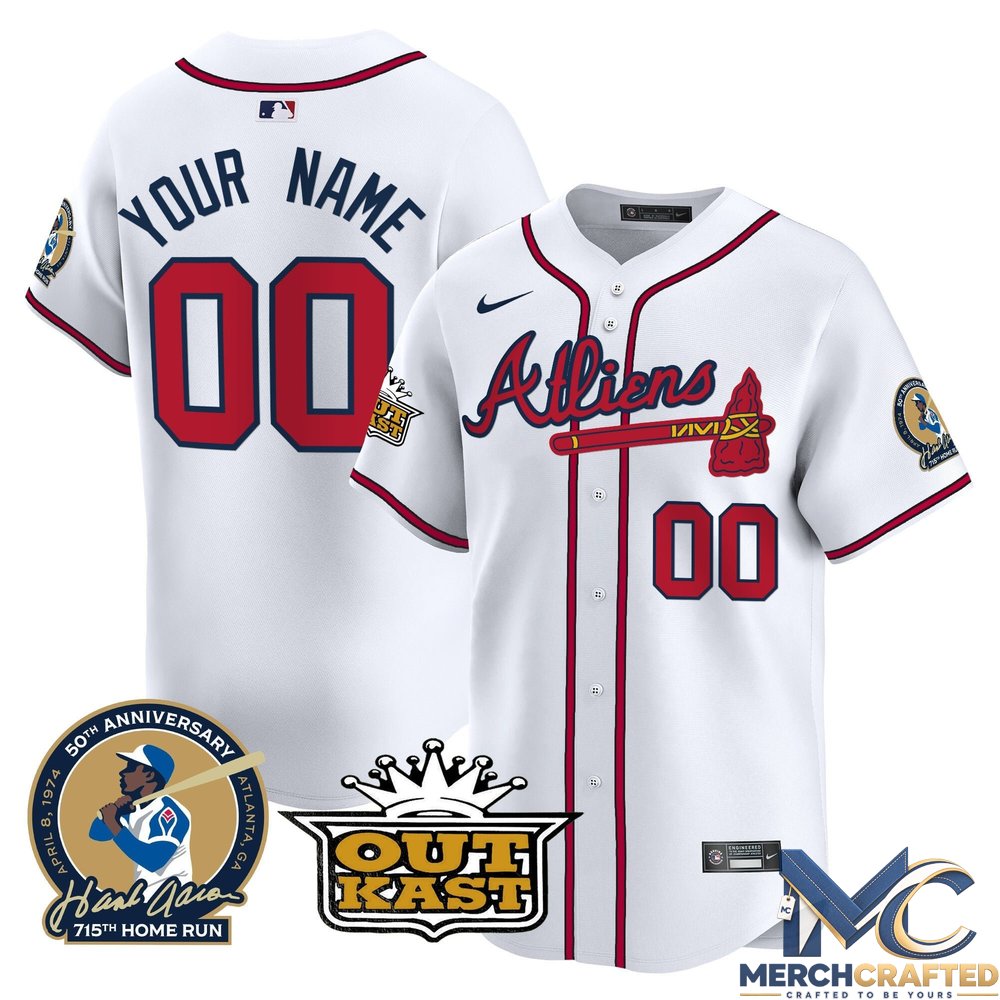 Atlanta Braves Atliens & Hank Aaron Premier Limited Custom Jersey