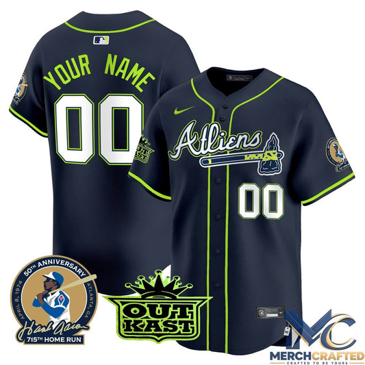 Atlanta Braves Atliens x Hank Aaron Premier Limited Custom Jersey