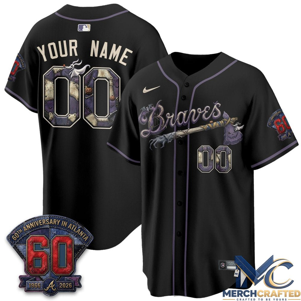 Atlanta Braves Halloween Nightmare Edition Custom Jersey