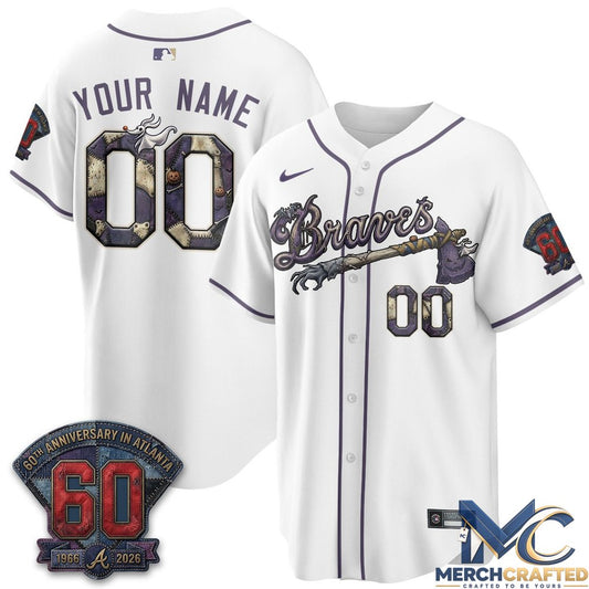 Atlanta Braves Halloween Nightmare Edition Custom Jersey
