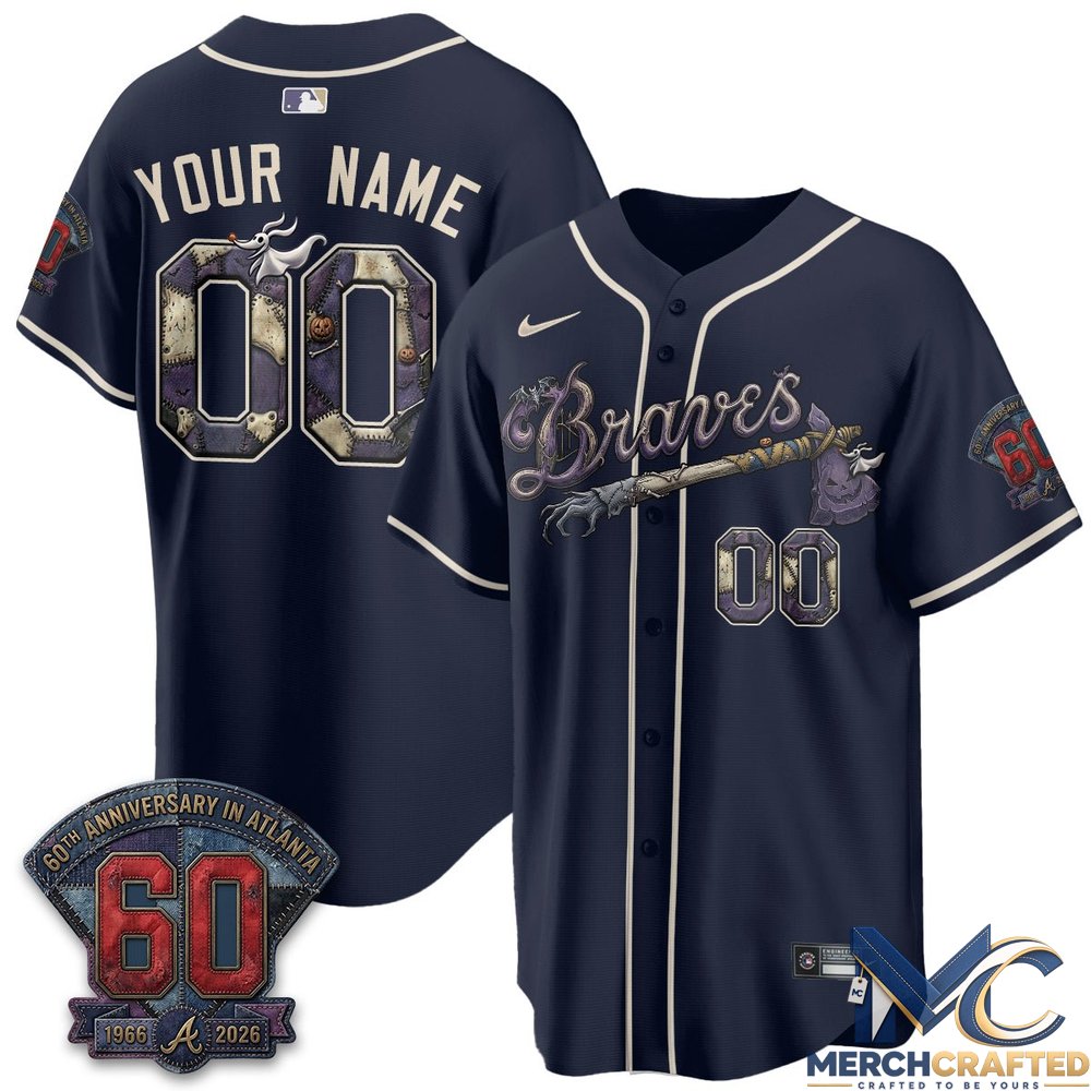 Atlanta Braves Halloween Nightmare Edition Custom Jersey