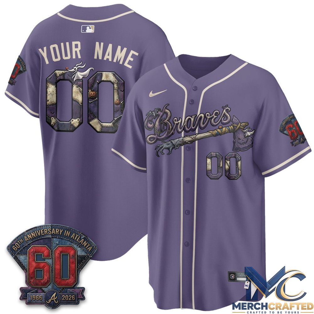 Atlanta Braves Halloween Nightmare Edition Custom Jersey