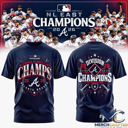 Atlanta Braves NL East Champions 2026 T-Shirt National League East Division Champs Tee