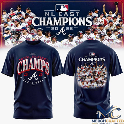 Atlanta Braves NL East Champions 2026 T-Shirt National League East Division Champs Tee