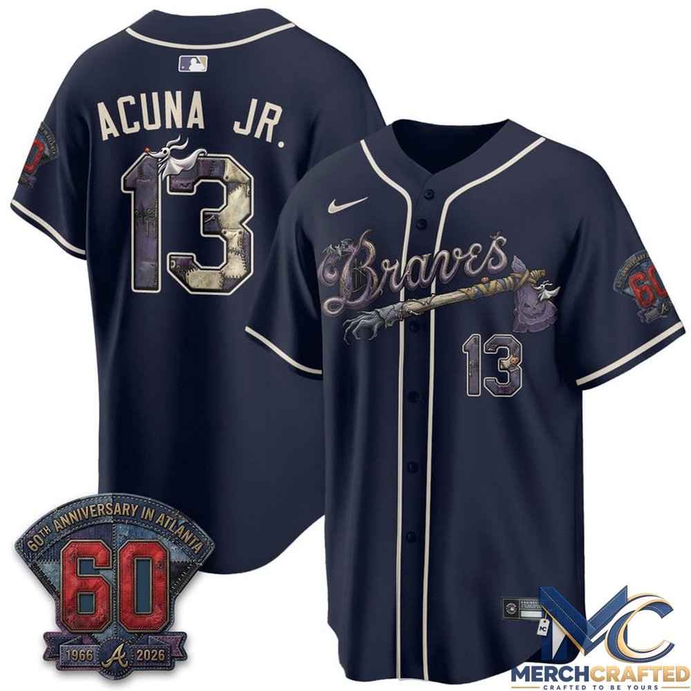 Atlanta Braves Nightmare Halloween Edition Baseball Jersey