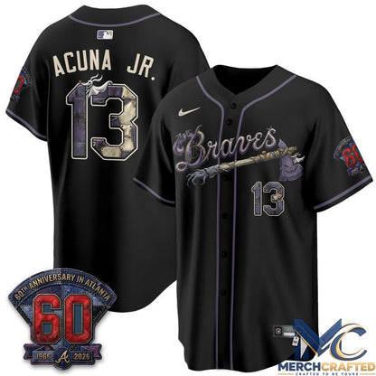 Atlanta Braves Nightmare Halloween Edition Baseball Jersey