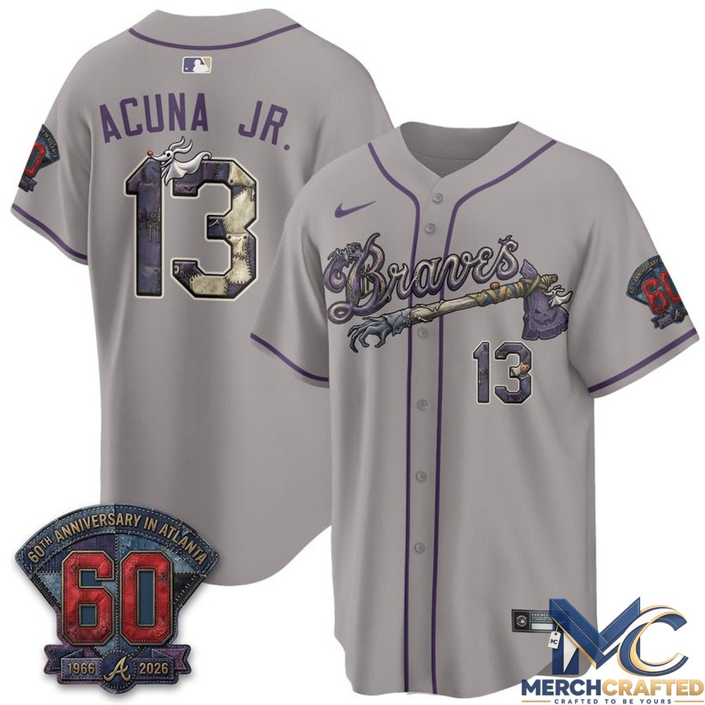 Atlanta Braves Nightmare Halloween Edition Baseball Jersey