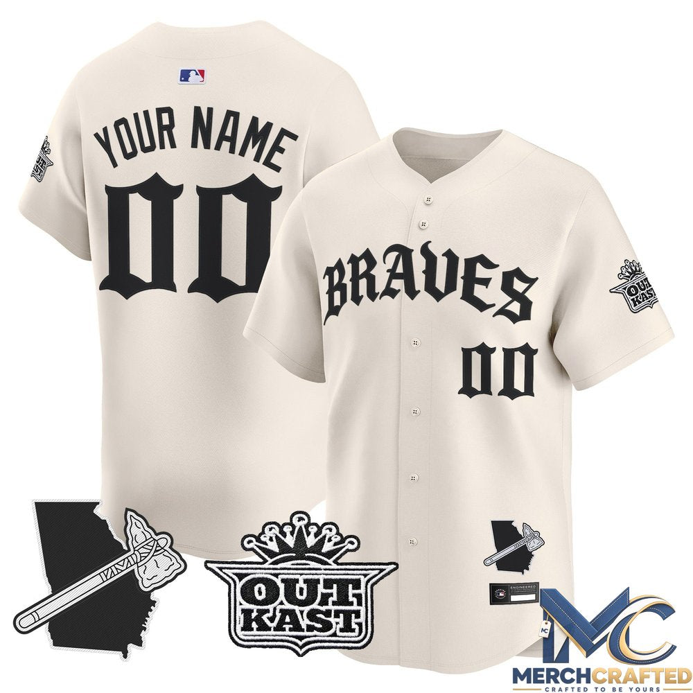 Atlanta Braves 'Old English Edition' Vapor Premier Limited Custom Baseball Jersey