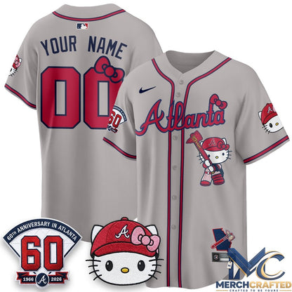 Atlanta Braves x Hello Kitty 2026 Vapor Limited Custom Baseball Jersey