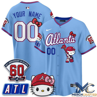 Atlanta Braves x Hello Kitty 2026 Vapor Limited Custom Baseball Jersey