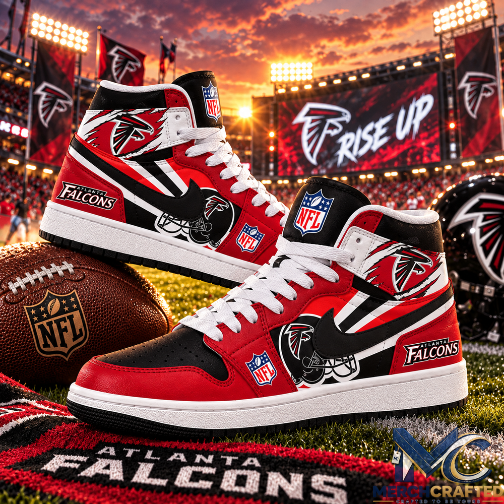 Atlanta Falcons Football Red Black High Top Sneakers Fan Shoes