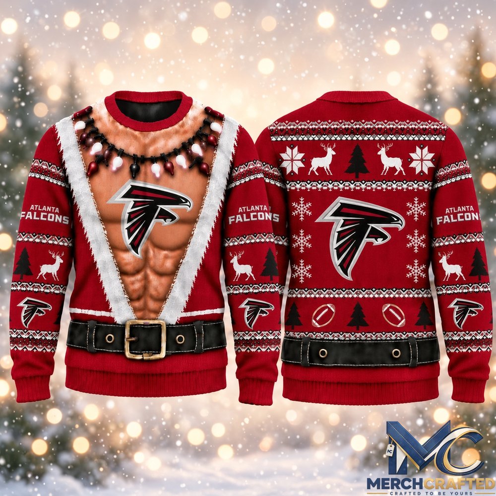 Atlanta Falcons Funny Body 2026 Ugly Christmas Sweater  Football Christmas Graphic Sweater for Falcons Fans