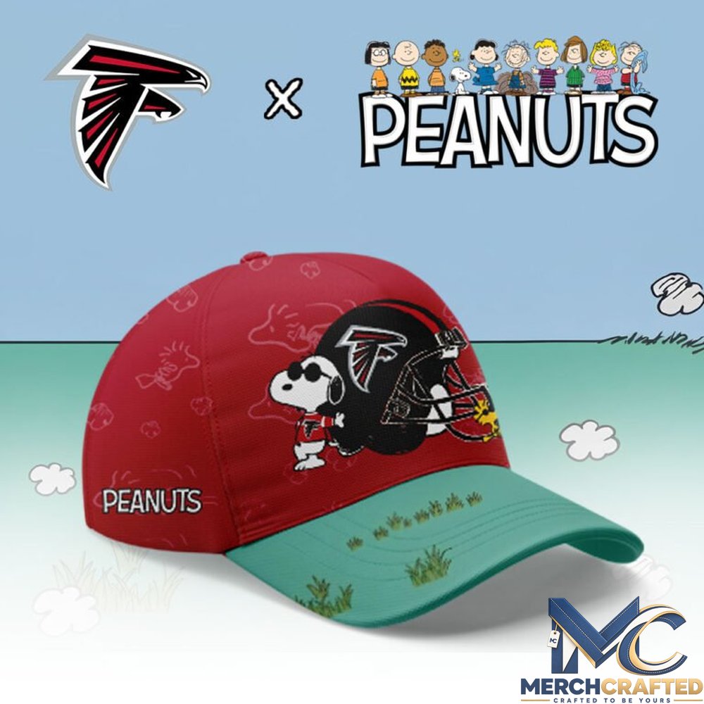 Atlanta Falcons Peanuts Snoopy Football Red Green Baseball Cap 2026